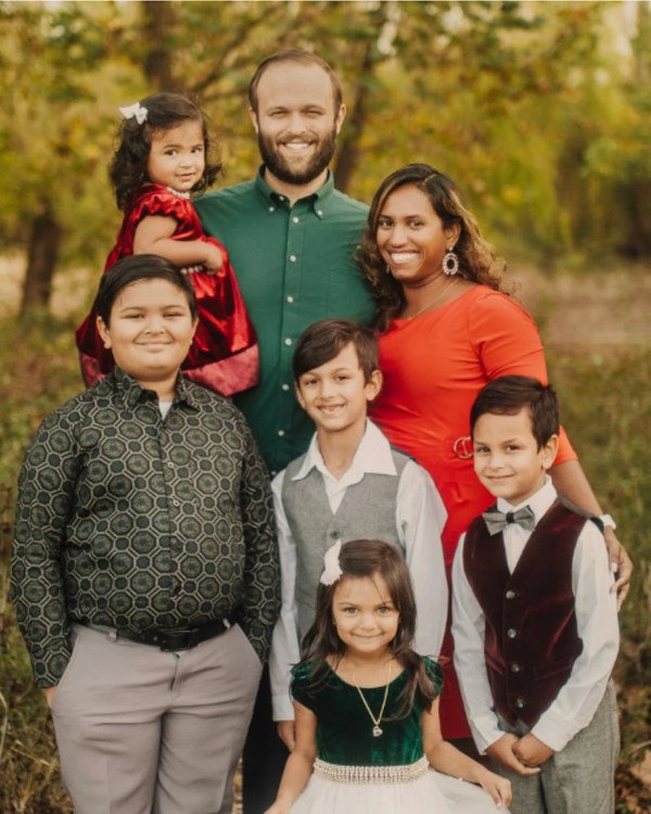 Elliot Sorrell with his wife, Cicilia, and their five children